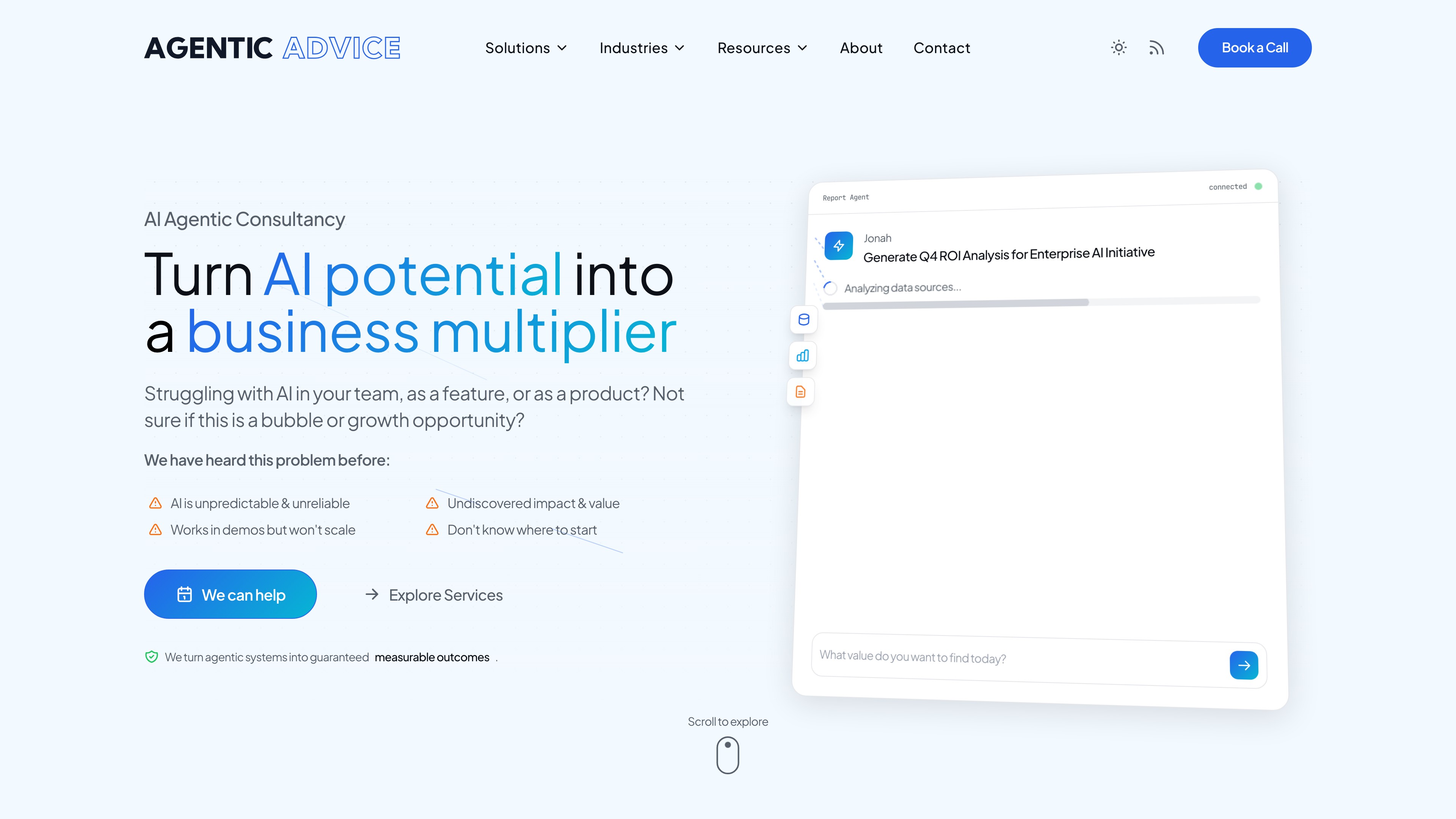 Agentic Advice โ Turn AI potential into a business multiplier