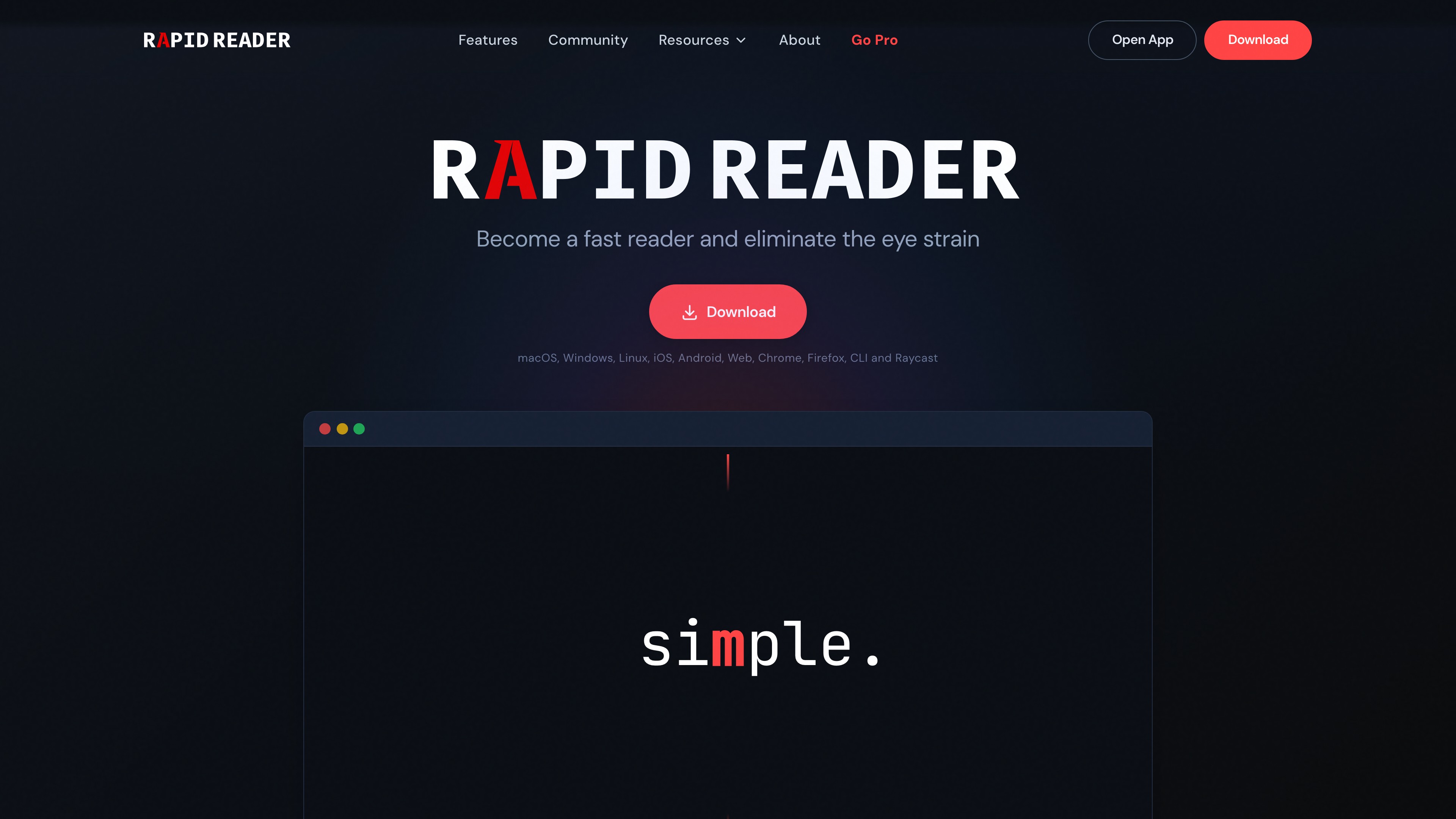Rapid Reader โ Become a fast reader and eliminate eye strain